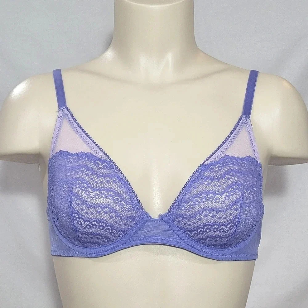 34A Xhilaration Unlined T-Shirt Lace Underwire Bra "Violet‎ Storm" NWT